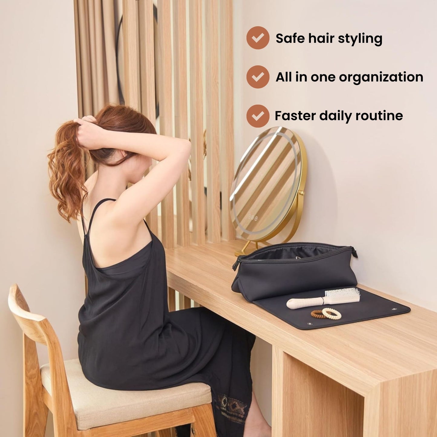 Heat-Resistant Hair Tool Pouch