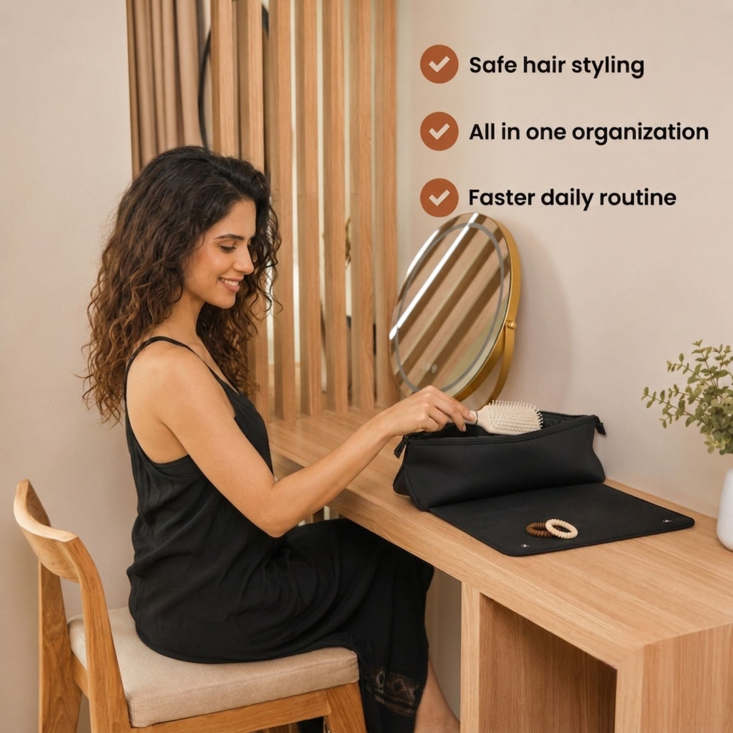 Heat-Resistant Hair Tool Pouch
